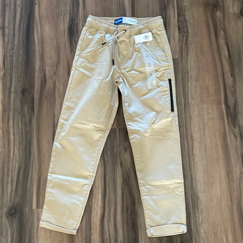 NWT Boys Khaki Tech Taper Quick Dry Pants Old navy
